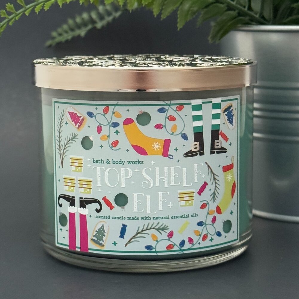 BBW Top Shelf Elf Bath & Body Works 3 Wick Candle
